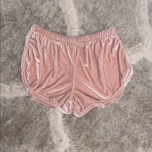 Pink Velvet Shorts